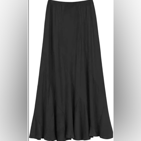 Urban CoCo Women's Casual Stretch Jersey Solid Elastic Waist A-Line Midi Skirt - Picture 2 of 15
